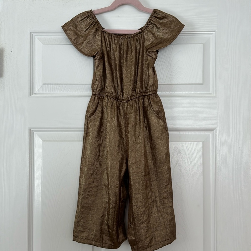 2T Cat and Jack Bronze/Gold Jumpsuit with Snaps